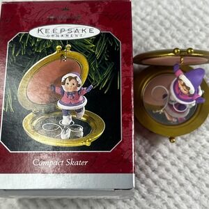 Hallmark Keepsake Ornament Compact Skater Christmas‎ Reflections Dated 1998